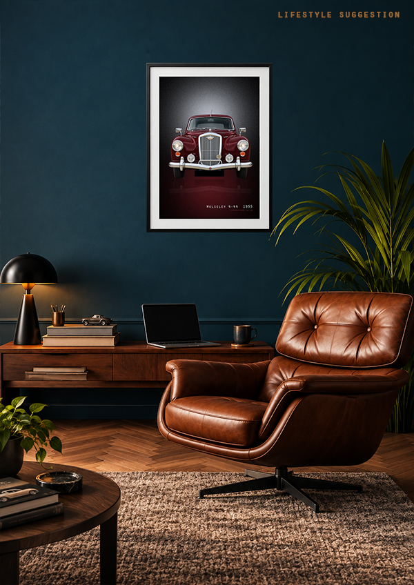 1954 Wolseley 4-44 classic car art print – gift idea for classic car enthusiasts.